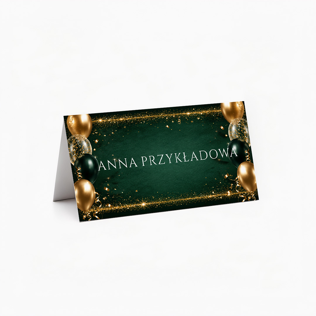 Zielono-złote zaproszenia na 40 urodziny – RT°148 - obrazek 3