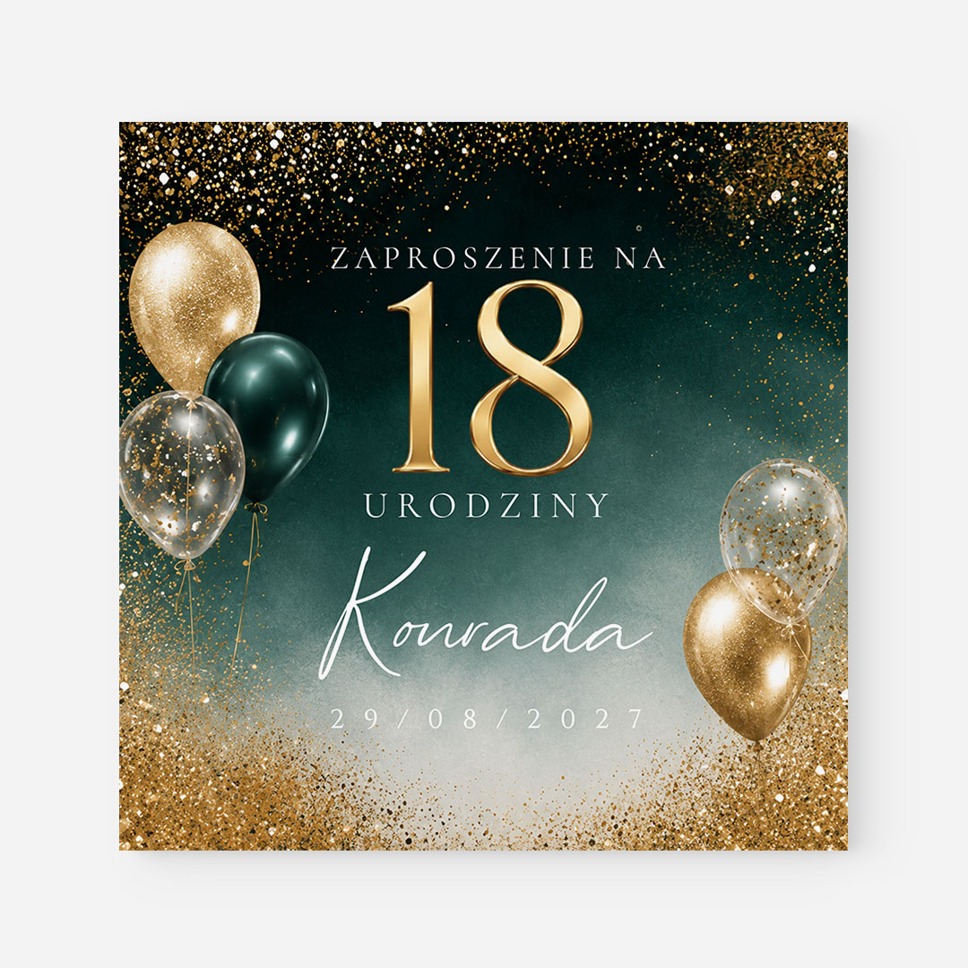 Szmaragdowe zaproszenie na 18 urodziny – RT°153