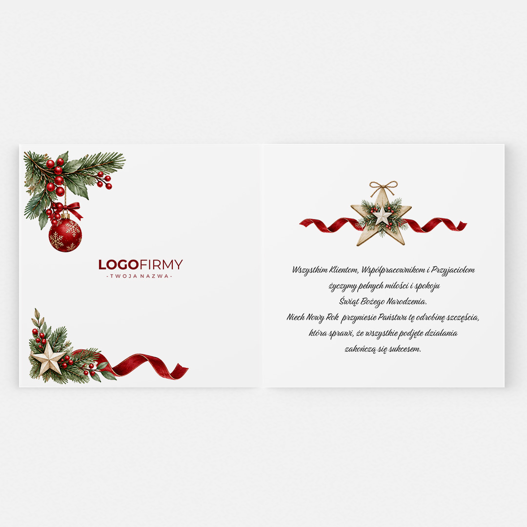 Alternative view of Kartki Merry Christmas z logo – BN°1021