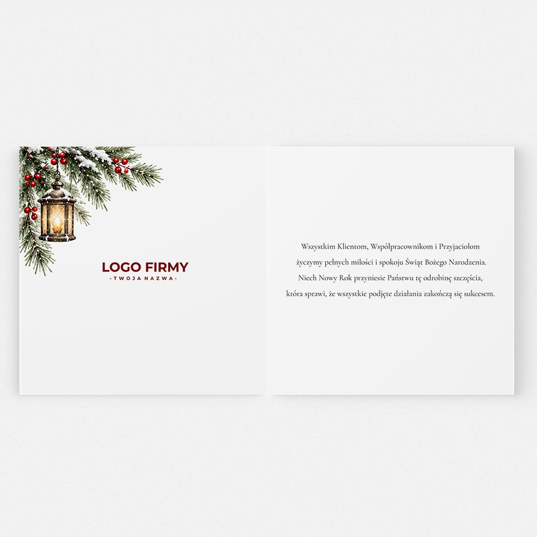 Alternative view of Kartki Merry Christmas z logo i mikołajem – BN°1022