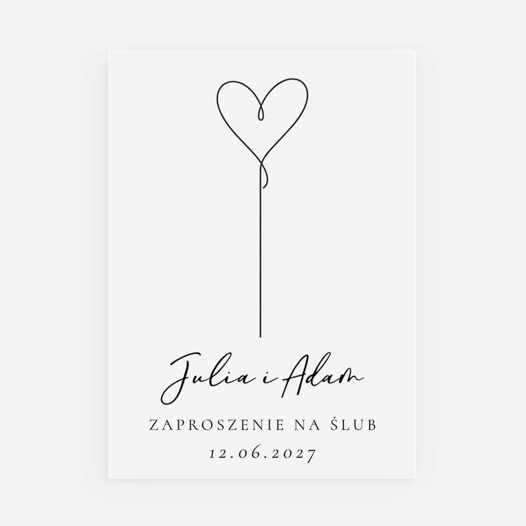 Minimalistyczne zaproszenia ślubne - MR260