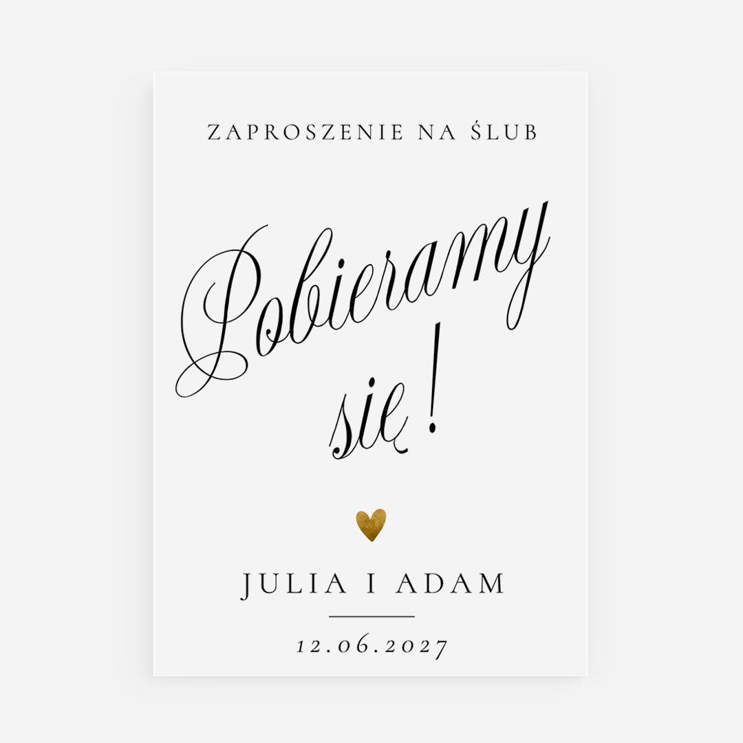 Minimalistyczne zaproszenia ślubne - MR262