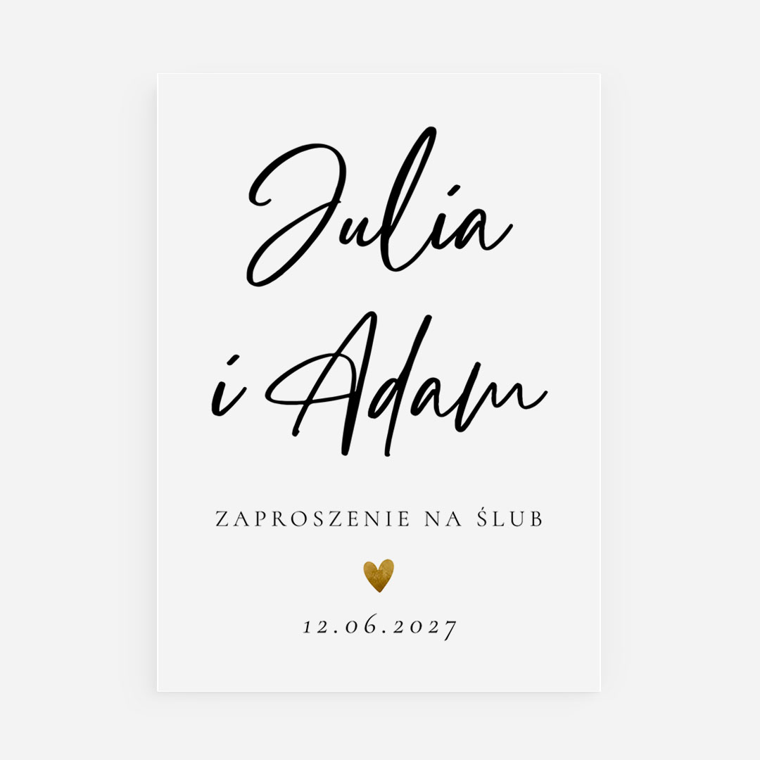 Minimalistyczne zaproszenia ślubne - MR263