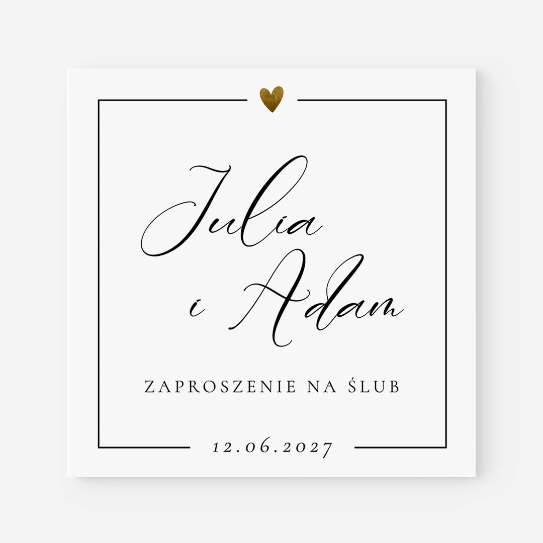Zaproszenie ślubne eleganckimi imionami - MR°264