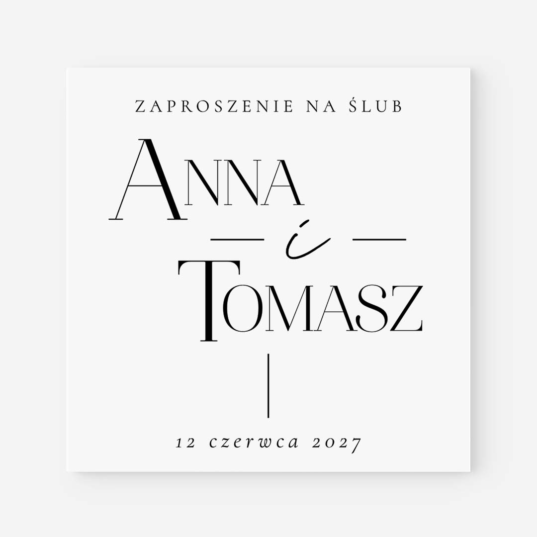 Minimalistyczne zaproszenia Ślubne - MR°265