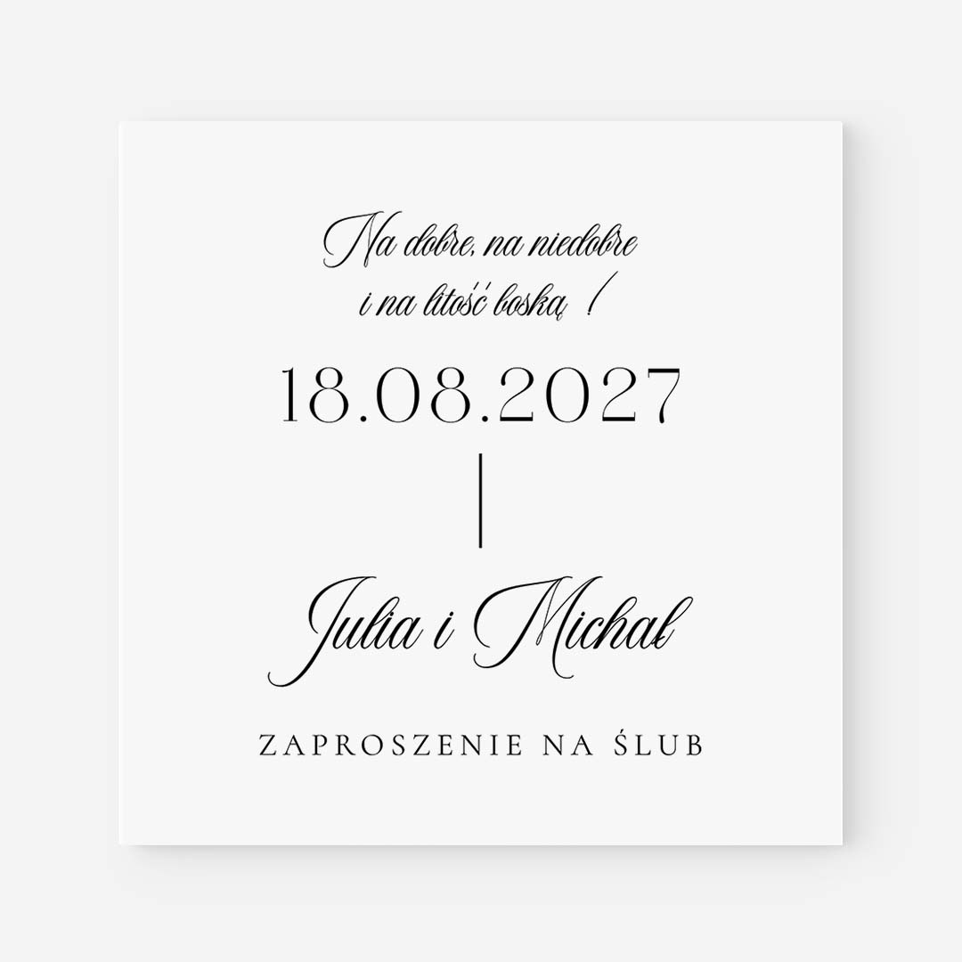 Minimalistyczne zaproszenia Ślubne z cytatem - MR°266