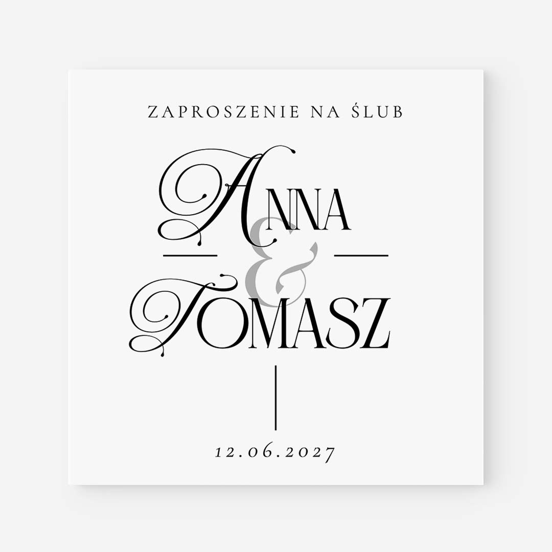 Minimalistyczne zaproszenia Ślubne - MR°267