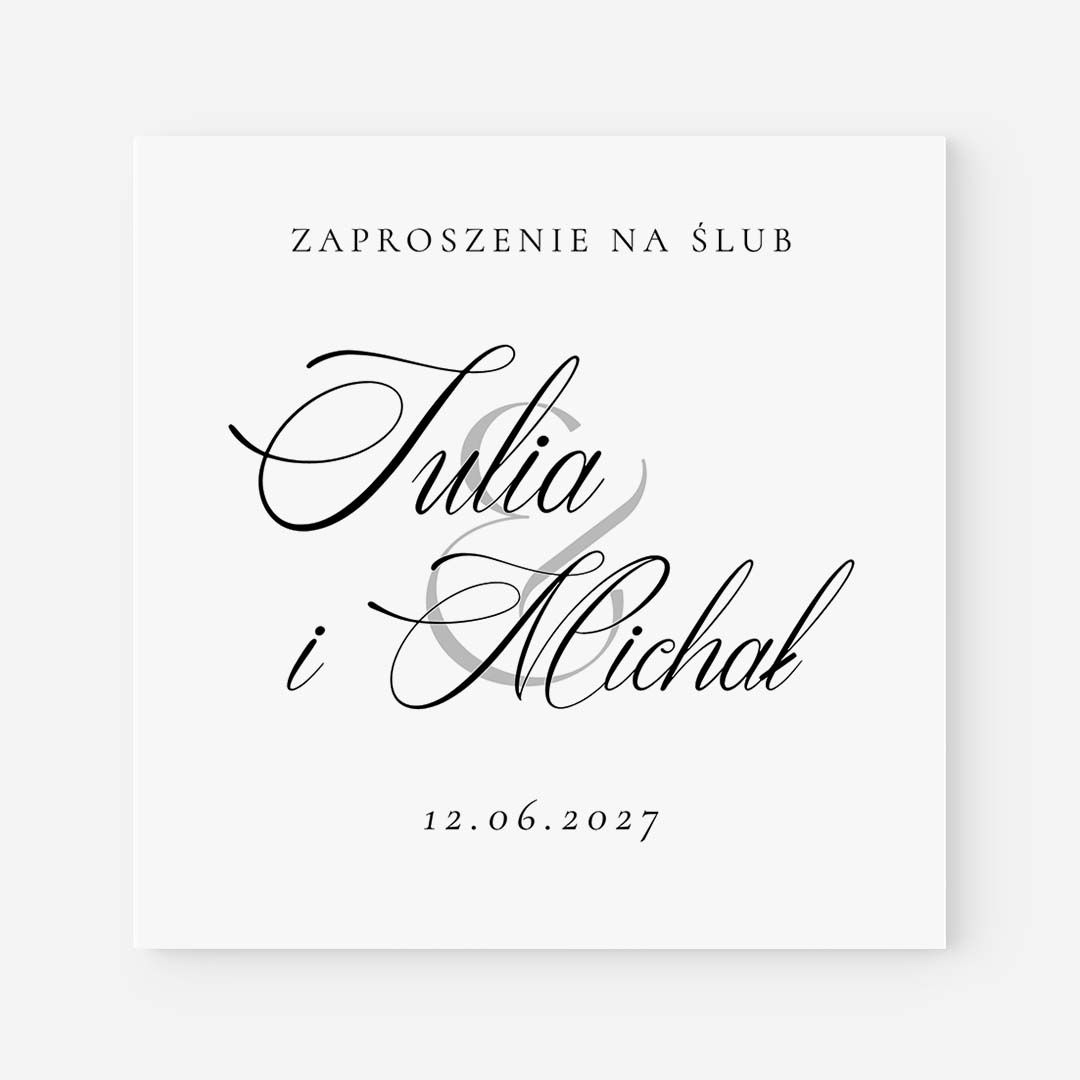 Minimalistyczne zaproszenia Ślubne - MR°268