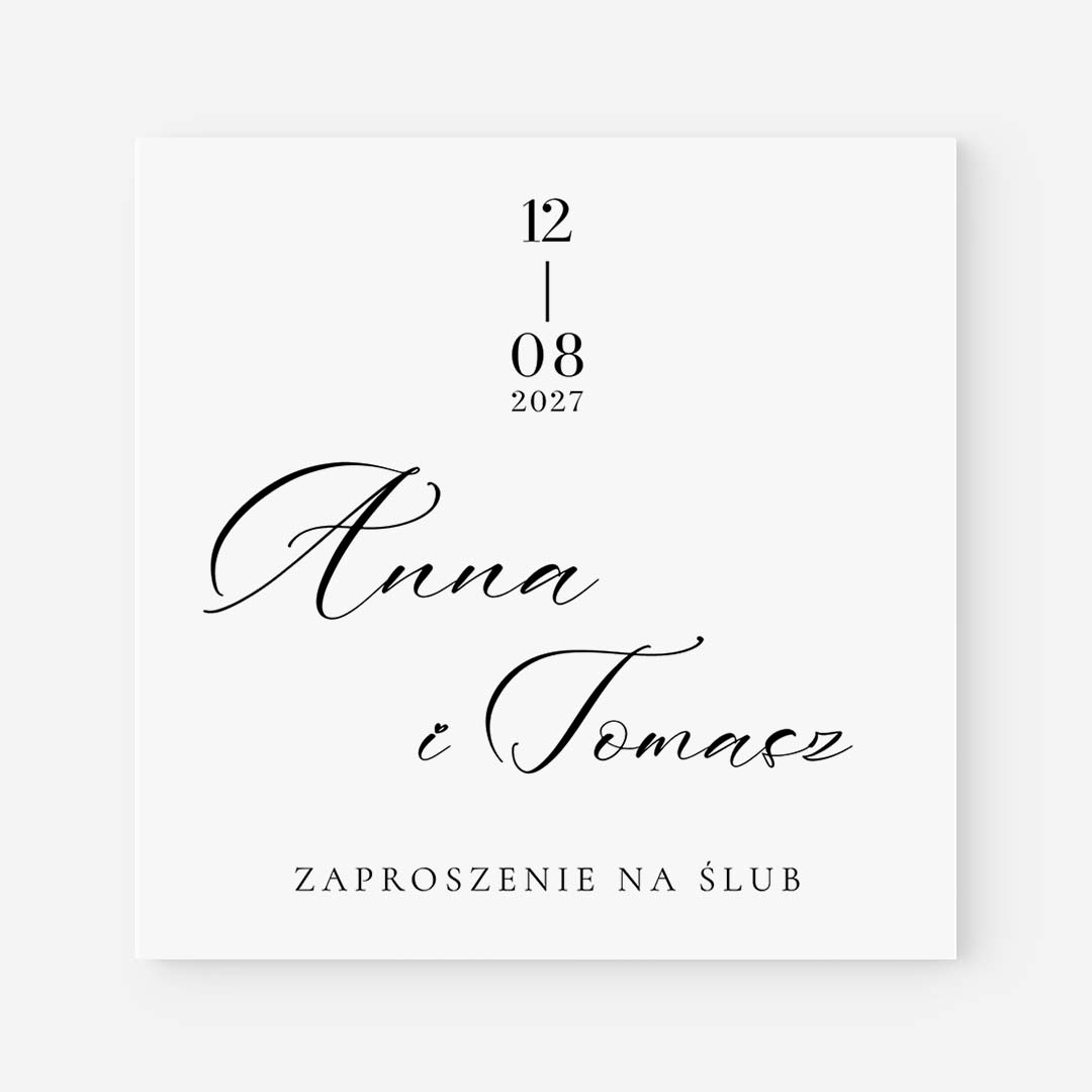 Minimalistyczne zaproszenia Ślubne - MR°269