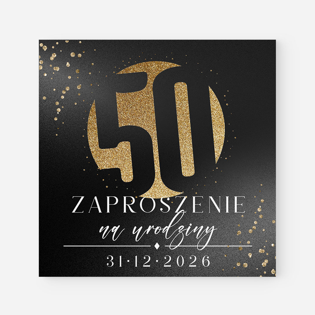 Czarne zaproszenie na 50 urodziny – RT°155